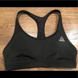Black Reebok play ice sports bra